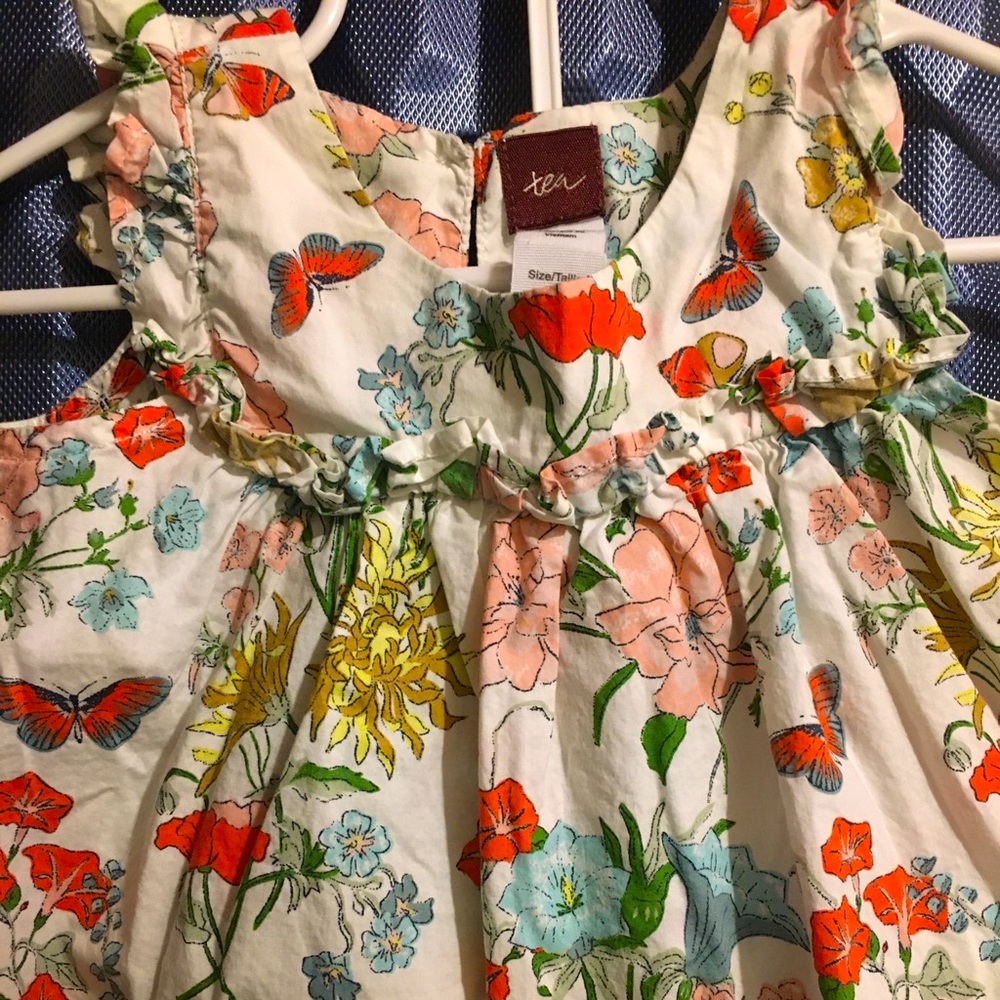 Tea Collection 2 piece toddler floral outfit EUC
